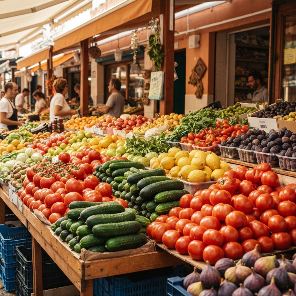Εποχιακά ελληνικά προϊόντα σε αγορά